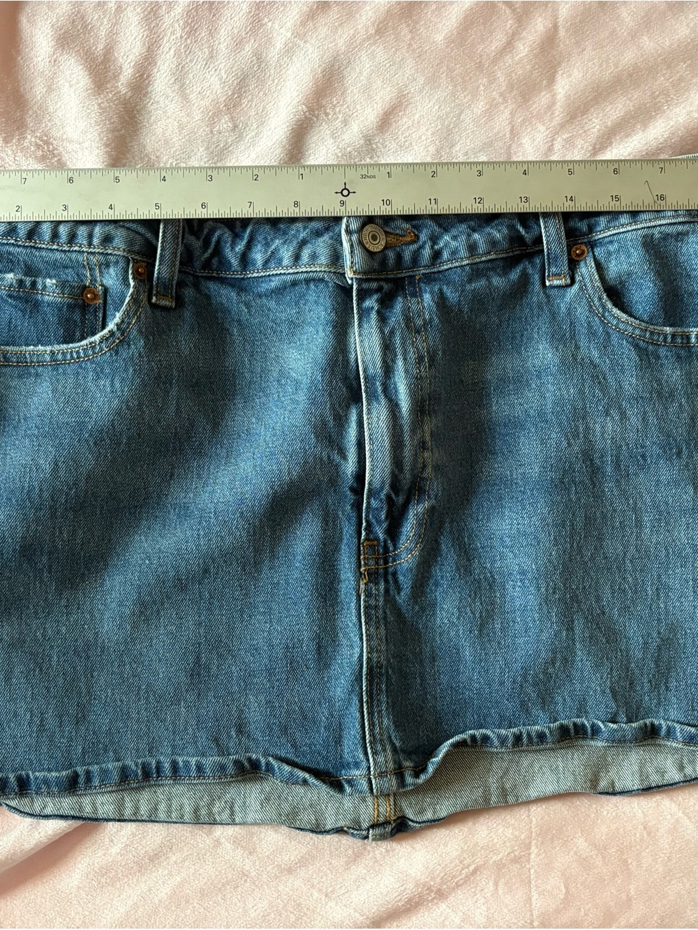 Abercrombie & Fitch Light Blue Denim Skirt - Mid Rise - Picture 4 of 6